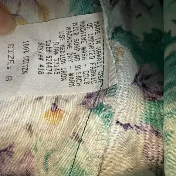 Hilo Hattie Hawaiian Dress Womens 8 Green Purple Floral Sundress Tropical NWT - Picture 14 of 14